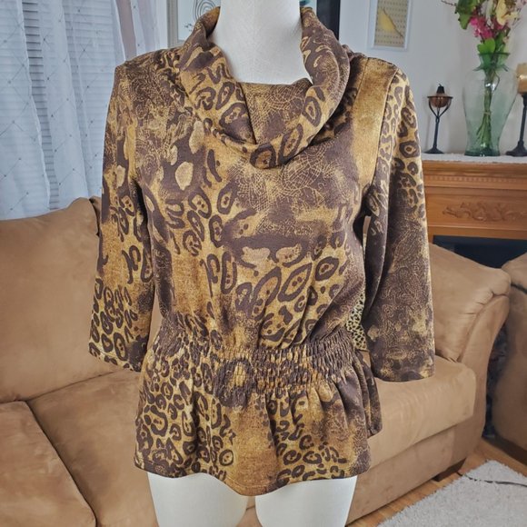 Bamboo Traders Tops - Bamboo Traders Animal Print Petite M Tunic